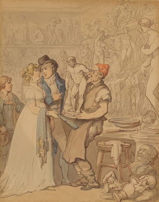 Thomas Rowlandson - Moderns Reflecting on the Works of the Ancients
