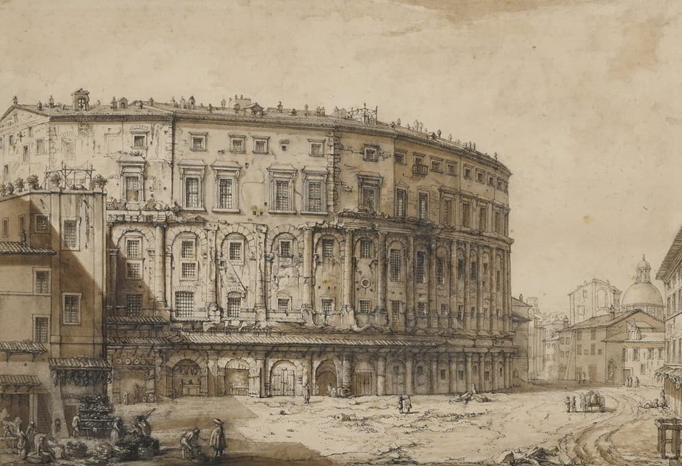 William Parrott - The Theatre of Marcellus, Rome, after Giovanni Battista Piranesi
