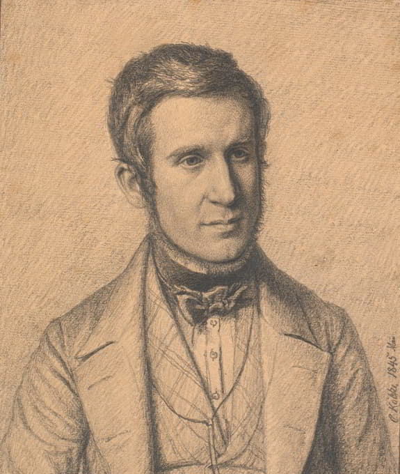 艺术家妻子的兄弟克里斯汀·克里斯滕森·库普克的肖像（1817-1846）