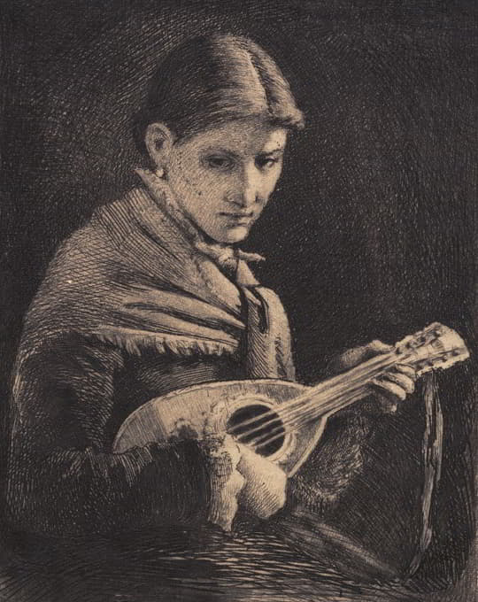 Frans Schwartz - Ung pige med mandolin