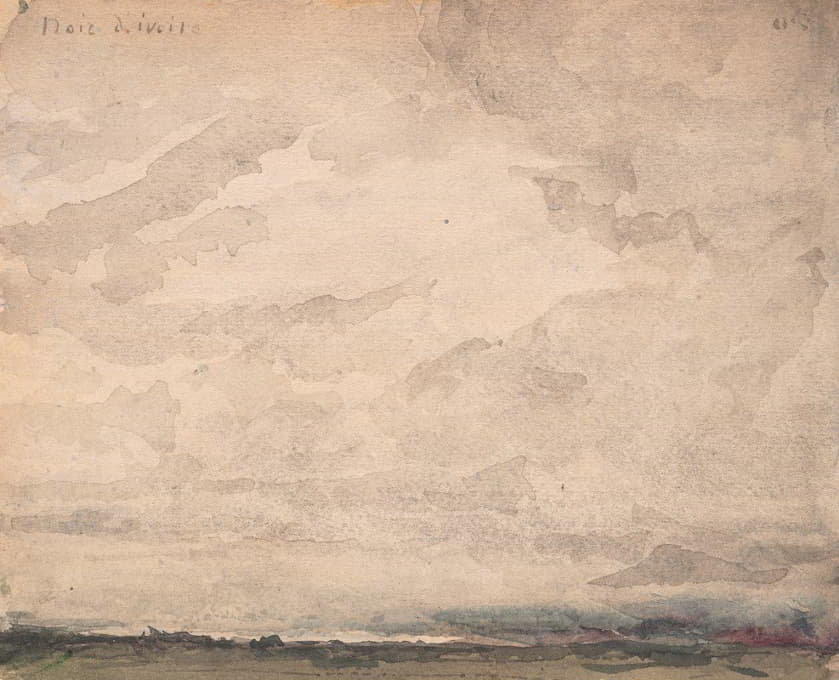 Albert Anker - Regnerischer Himmel über einer Seelandschaft