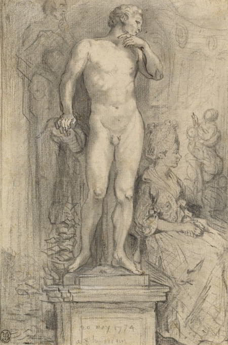 Gabriel Jacques de Saint-Aubin - Rendezvous in the Palais Royal