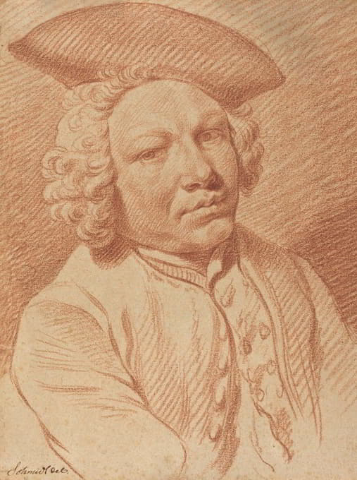 Georg Friedrich Schmidt - Portrait of a Man in a Tricorn Hat