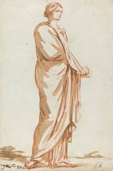 Jacques Louis David - Roman Statue of a Standing Woman