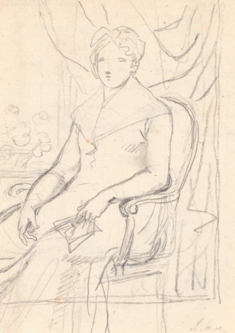 安娜·约阿希玛·丹内斯基尔·劳尔维根伯爵夫人肖像的草稿，她74岁出生于阿勒费尔德。年