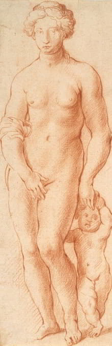 Willem Panneels - Venus og Amor. Skulpturgruppe set forfra