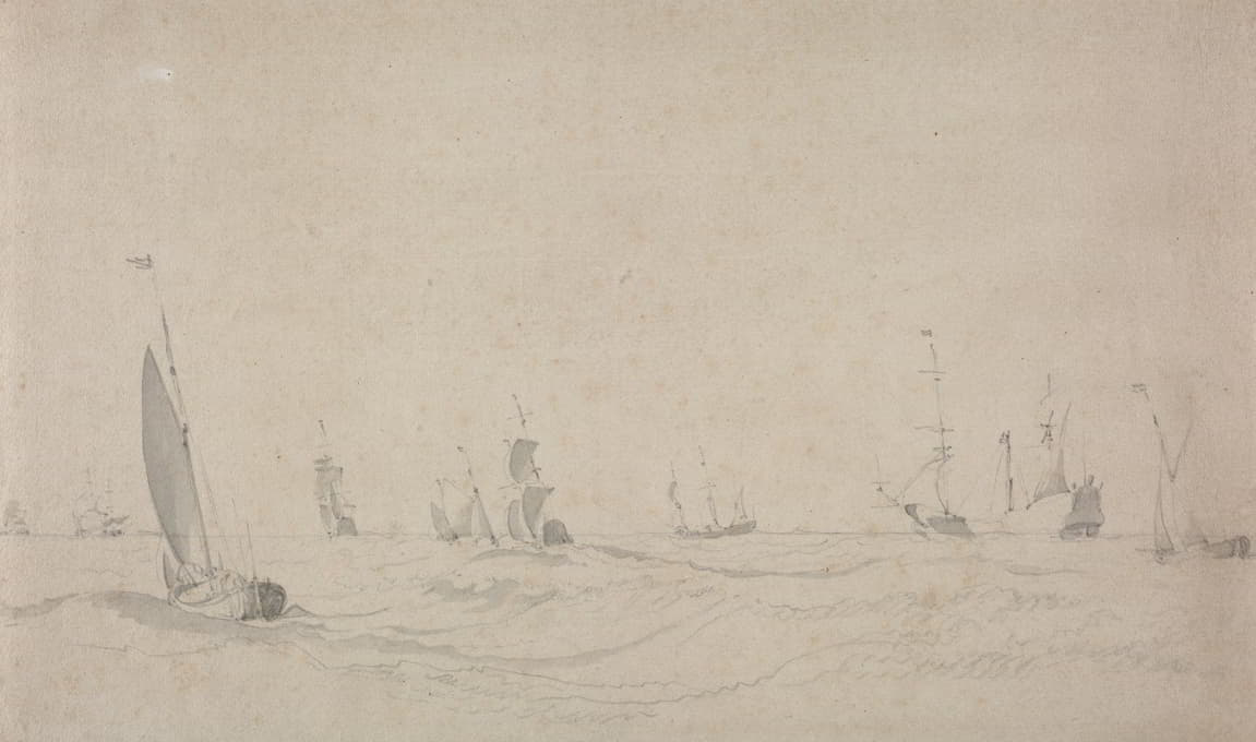 Willem van de Velde the Elder - Shipping on a Rough Sea