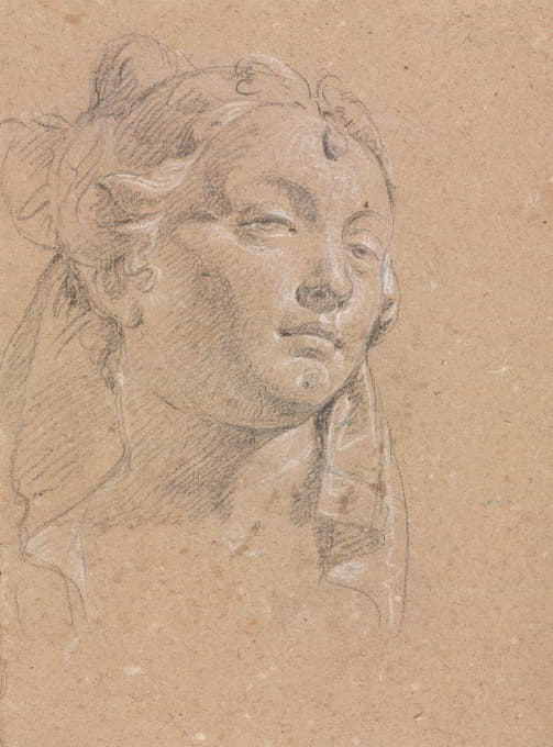 Francesco Lorenzi - Verona Sketchbook: Head of a woman (page 58)
