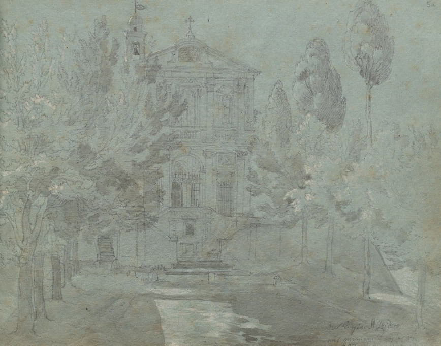 Franz Johann Heinrich Nadorp - Album with Views of Rome and Surroundings, Landscape Studies, page 05a: “Saint Isidoro”