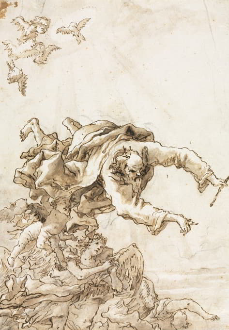 Giovanni Domenico Tiepolo - God the Father with Angels and Cherubs