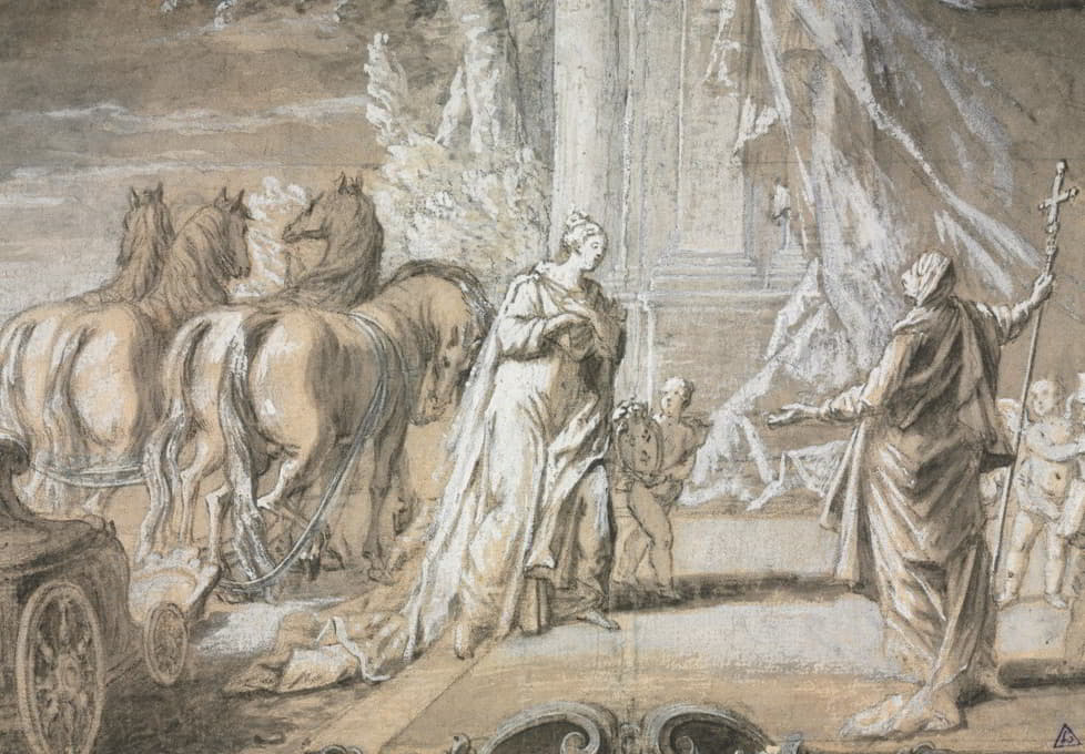 Charles Dominique Joseph Eisen - Madame de Maintenon Returning to the Catholic Church [2]