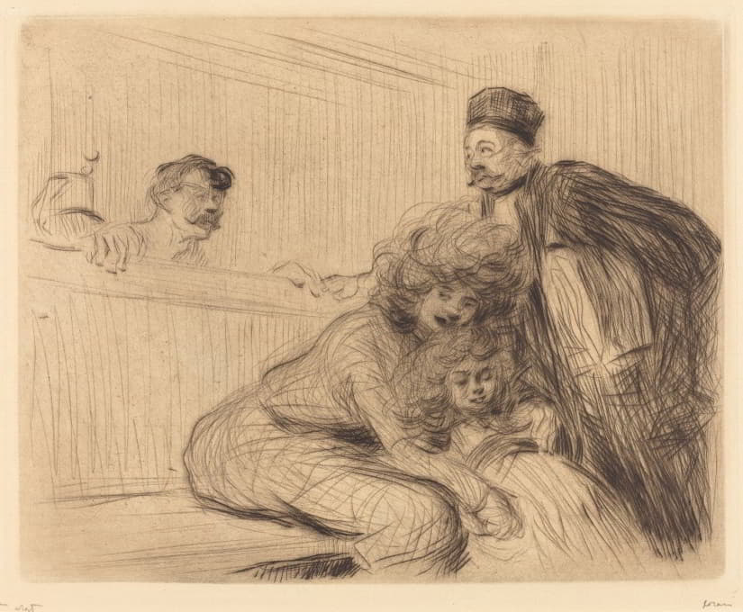 Jean-Louis Forain - The Lawyer Talking to the Prisoner (first plate)