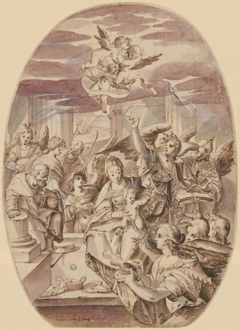 Niklaus Bock - Die Geburt Christi (Anbetung des Kindes durch die Engel)