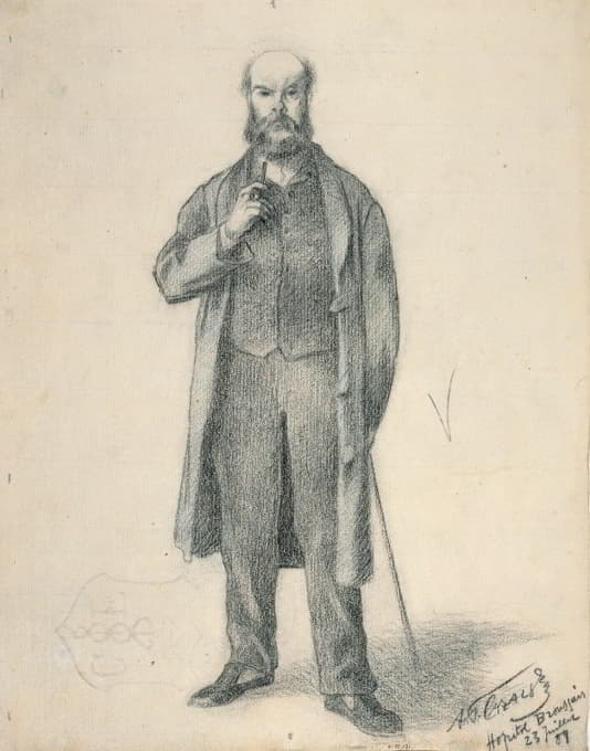 Frédéric Auguste Cazals - Verlaine (Paul-Marie) 1844-1896, à l’hôpital Broussais