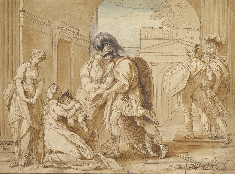 Benjamin West - Hector taking leave of Andromache; the Fright of Astyanax