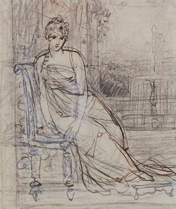 François Gérard - Étude pour un portrait de Juliette Récamier