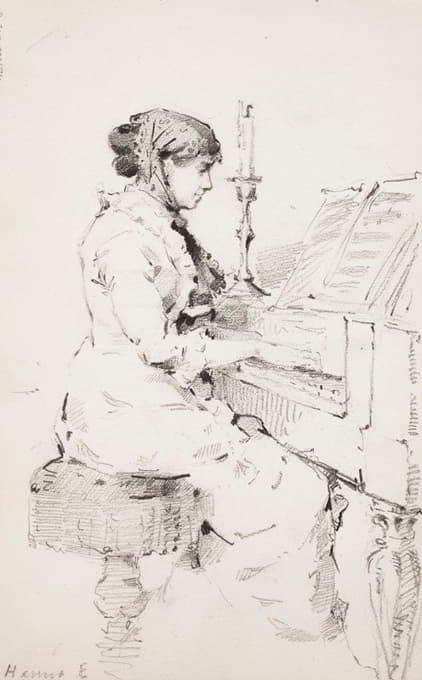 汉娜·埃斯特兰德·o.s·卢潘德弹钢琴