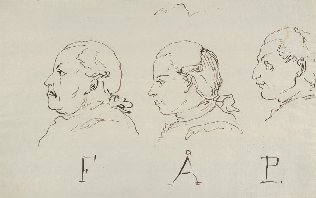 Carl August Ehrensvärd - Three Portraits in Profile