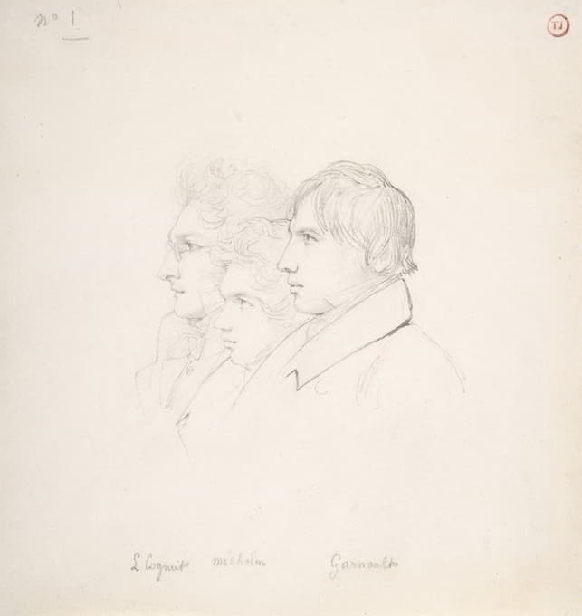 Léon Cogniet - The Prix de Rome Winners of 1817; Léon Cogniet, Achille Michallon and Antoine Garnaud