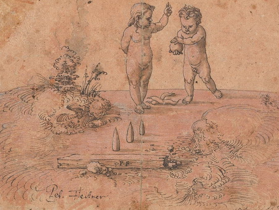 Peter Flötner - Two Children Playing with a Ball