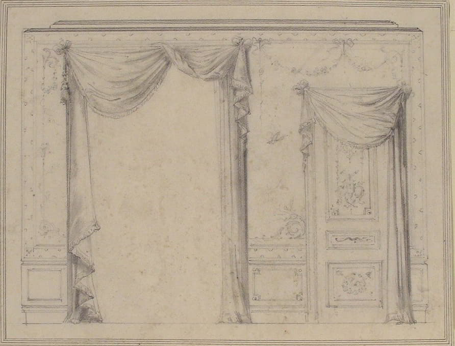 Charles Monblond - Design for Wall Treatment with Window and Door