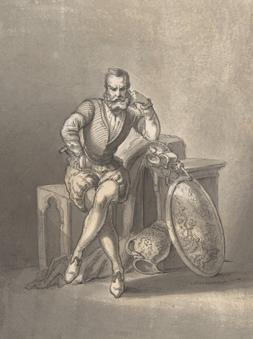 Ernest Meissonier - Portrait of a Silversmith, Seated
