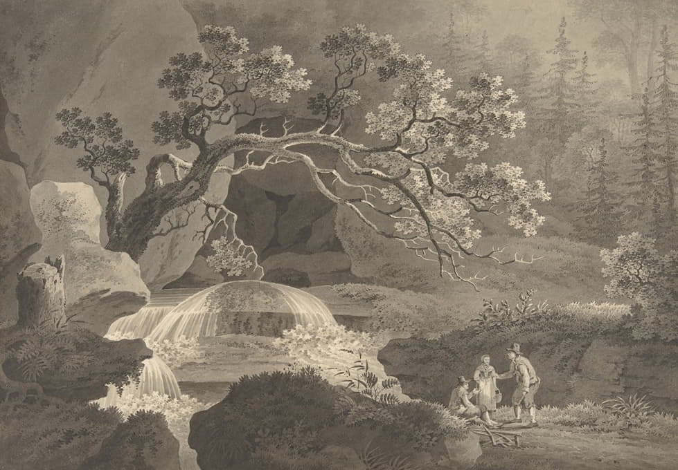Friedrich Wilhelm Gmelin - Landscape with Waterfall