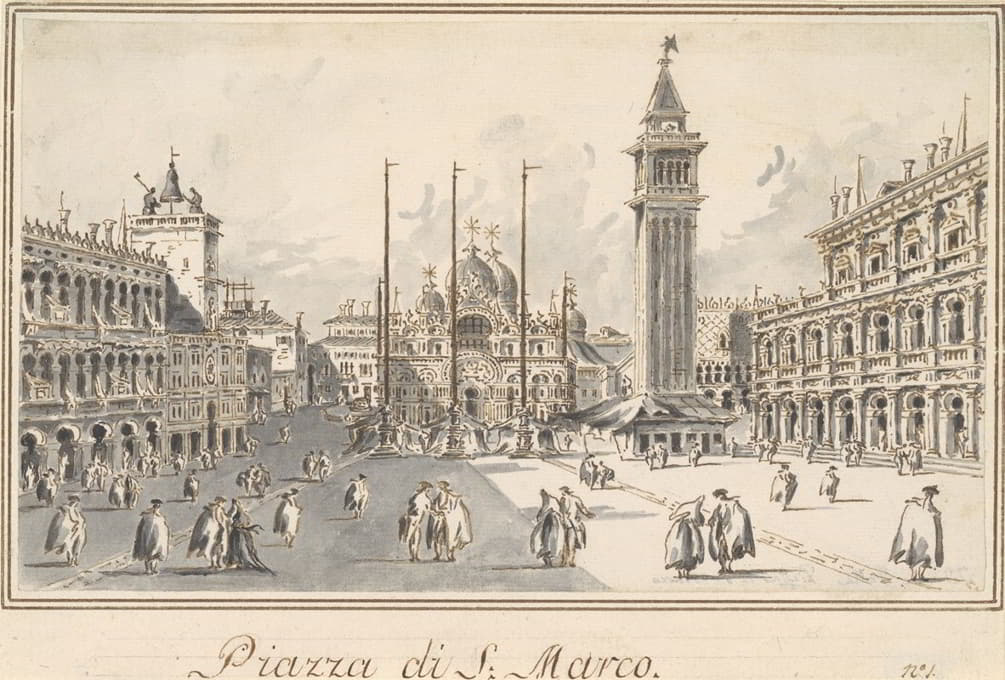 圣马可广场，面向大教堂