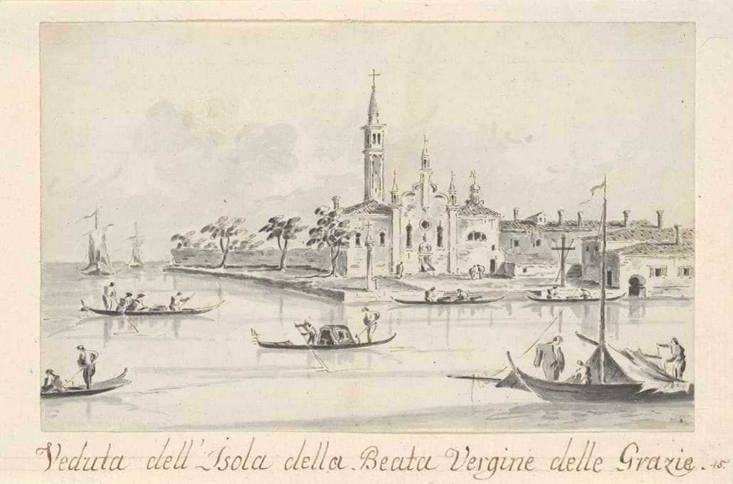 Giacomo Guardi - The Island of the Beata Vergine delle Grazie