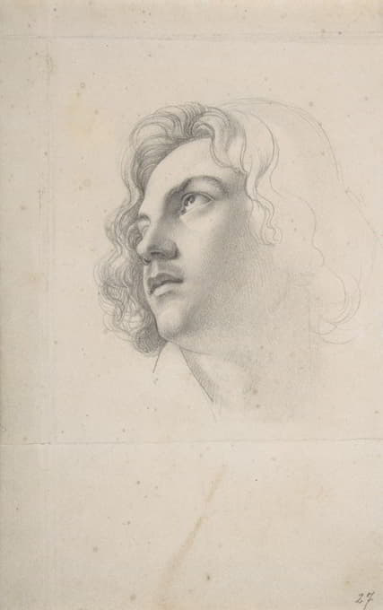 Heinrich Karl Anton Mücke - Portrait of Alfred Rethel,looking up