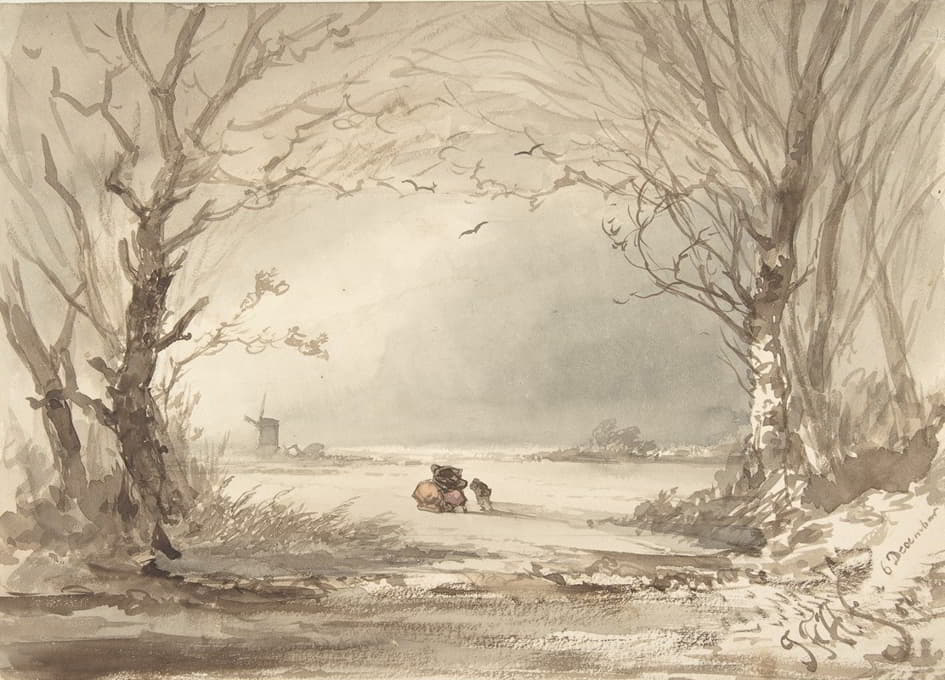 Johannes Franciscus Hoppenbrouwers - A Winter Landscape