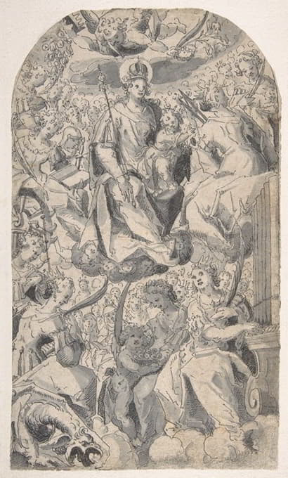 Joseph Heintz The Elder - Madonna and Child Surrounded by Female Saints