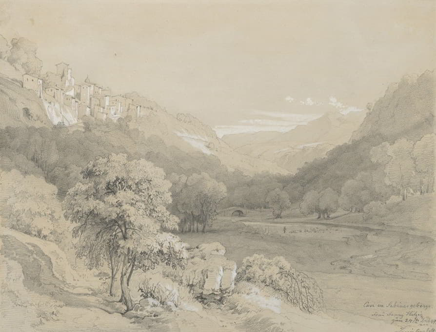 Louis Gurlitt - A View of Cavi in the Sabine Hills