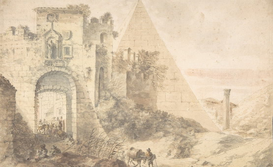 Pieter Moninckx - Pyramid of Cestius and the Porta San Paolo, Rome