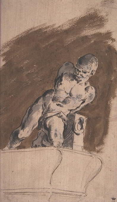 Pietro Antonio Novelli - Chained Nude Prisoner, after Pietro Tacca