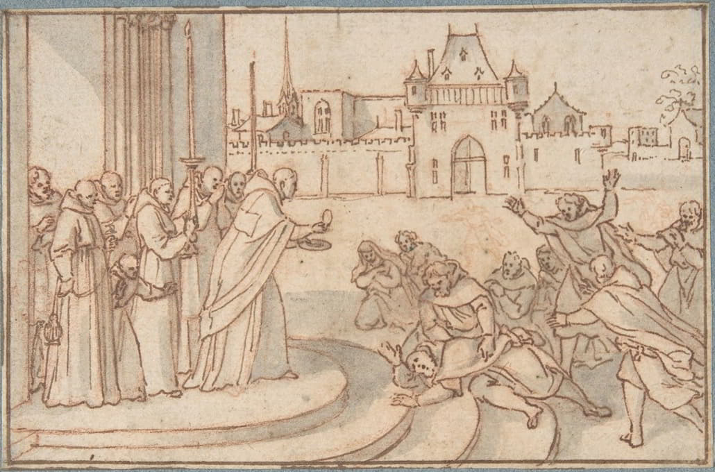 圣伯纳德向纪尧姆十世、盖耶公爵介绍东道主