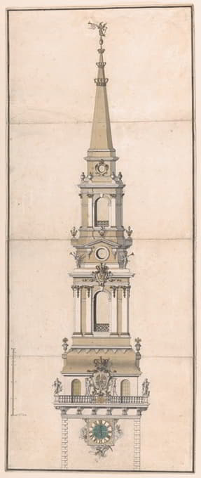 Vincents Lerche - Design for the Spire of the Church of Our Lady in Copenhagen
