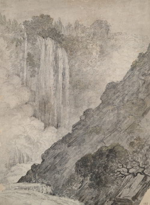 Caesar Van Everdingen - Mountainous Landscape with Waterfalls