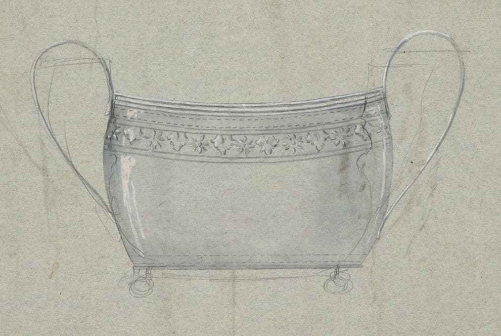 George Christian Gebelein - Presentation drawing (reworked) for a sugar bowl