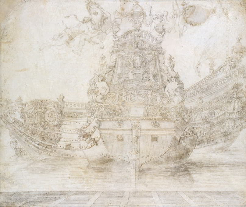 Pierre Puget - Design for the decoration of a Warship