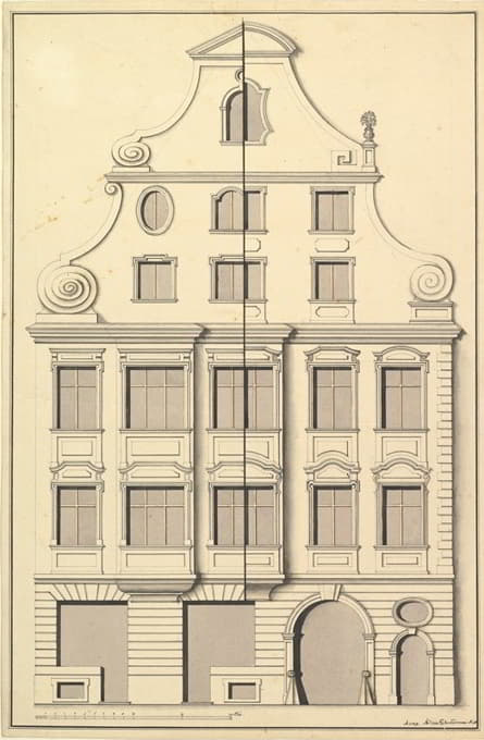 Andreas Schneidmann - Drawing for the Street Elevation of a Town House