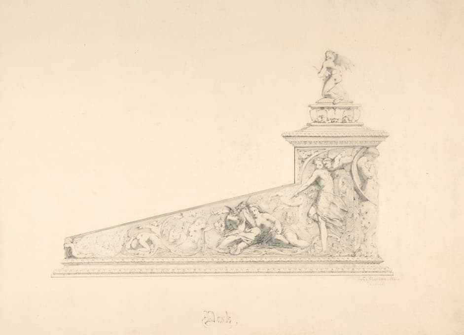G. Clark Stanton - Design for a Desk with Decorations from A Midsummer Night’s Dream