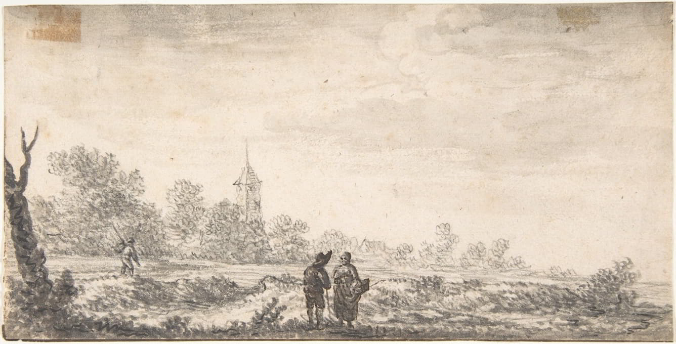 Salomon van Ruysdael - Landscape with Two Figures Conversing