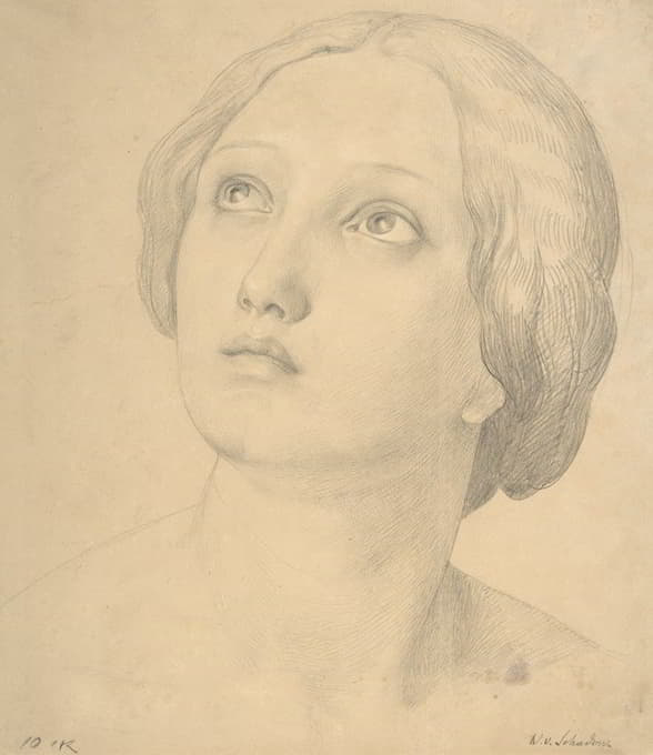 Wilhelm von Schadow - Head of a Woman Looking Up