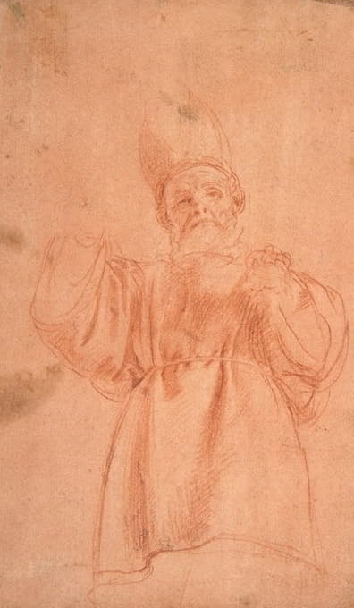 Tanzio da Varallo - Priest with Upraised Arms Wearing a Two-Horned Tiara