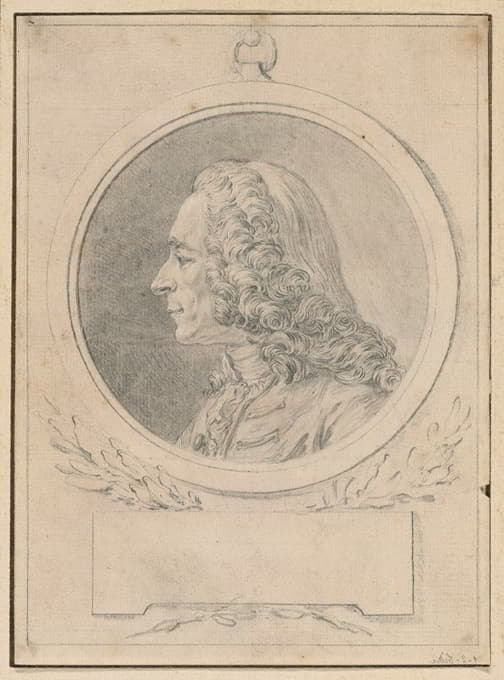 让·巴蒂斯特·莱莫恩二世的伏尔泰半身像后的肖像