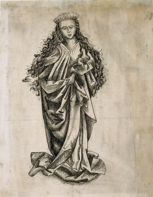 Circle of Martin Schongauer - Standing Female Saint