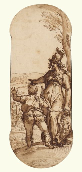帕拉斯·雅典娜向塔迪奥展示了罗马的前景