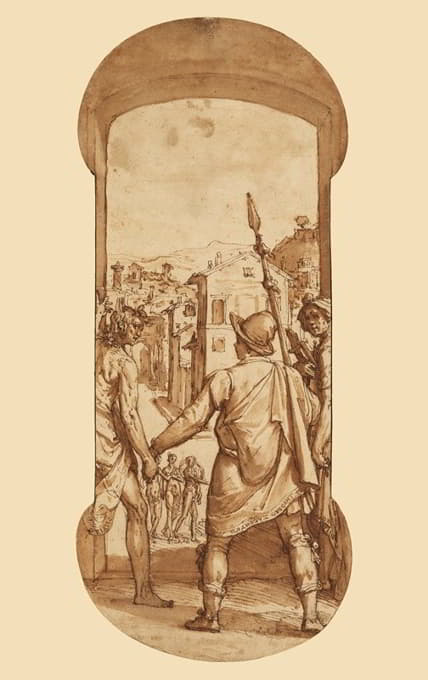Federico Zuccaro - Taddeo Returns to Rome Escorted by Drawing and Spirit toward the Three Graces