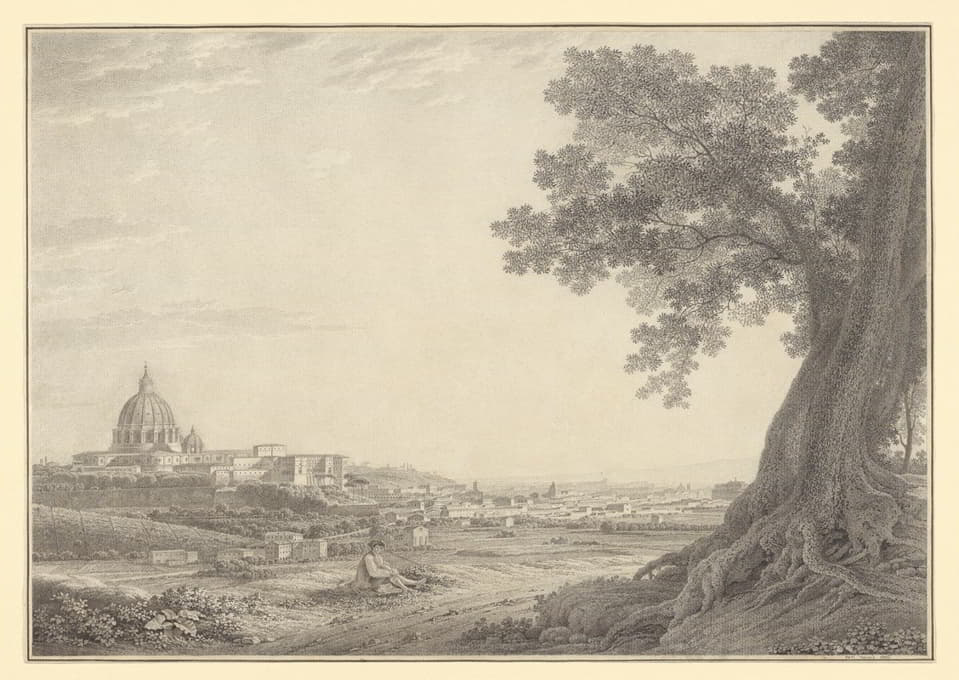 Giovanni Battista Lusieri - An extensive view of Rome from the Orti della Pineta Sacchetti